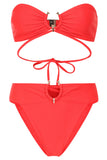 Freyr Red Bandeau Bikini Top