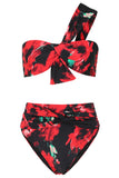 High Tide Multi Print High Waisted Twist Front Bikini Bottoms