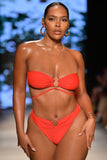 Freyr Red Bandeau Bikini Top