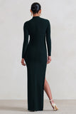 Alejandra Black Maternity Long Sleeve High Neck Maxi Dress