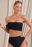 Dusk Black Draped Bandeau Bikini Top