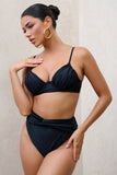 High Tide Black High Waisted Twist Front Bikini Bottoms
