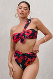 High Tide Multi Print High Waisted Twist Front Bikini Bottoms