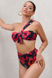 High Tide Multi Print High Waisted Twist Front Bikini Bottoms