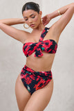 High Tide Multi Print High Waisted Twist Front Bikini Bottoms