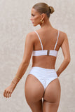 High Tide White High Waisted Twist Front Bikini Bottoms