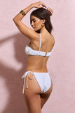 Fortune White Pleated Chain Bikini Bottoms