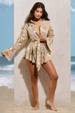 From Ashes Gold Metallic Tie Waist Shorts