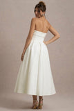 Annalise Ecru Bandeau Skater Midi Dress