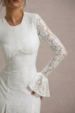 For Life Cream Lace Long-Sleeve Midi Dress