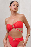 Freyr Red Bandeau Bikini Top
