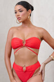Freyr Red Bandeau Bikini Top