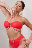 Freyr Red Bandeau Bikini Top