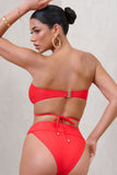 Freyr Red Bandeau Bikini Top