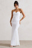 Idyllic Cream Strapless Corset Style Fishtail Maxi Dress