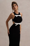 Aurelie Black Cut-Out Maxi Dress With Bows