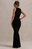 Aurelie Black Cut-Out Maxi Dress With Bows