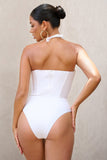 After Sun White Corset Halter Swimsuit