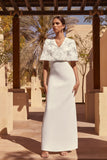 Agnella White Embellished V-Neck Maxi Dress