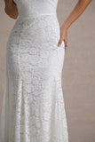 Gigou White Lace Asymmetric Maxi Dress