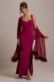 Ashburn Mulberry Strappy Sweetheart Split Maxi Dress