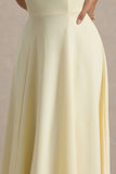 Auburn Pale Lemon Halter-Neck Midi Dress