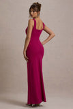 Ashburn Mulberry Strappy Sweetheart Split Maxi Dress